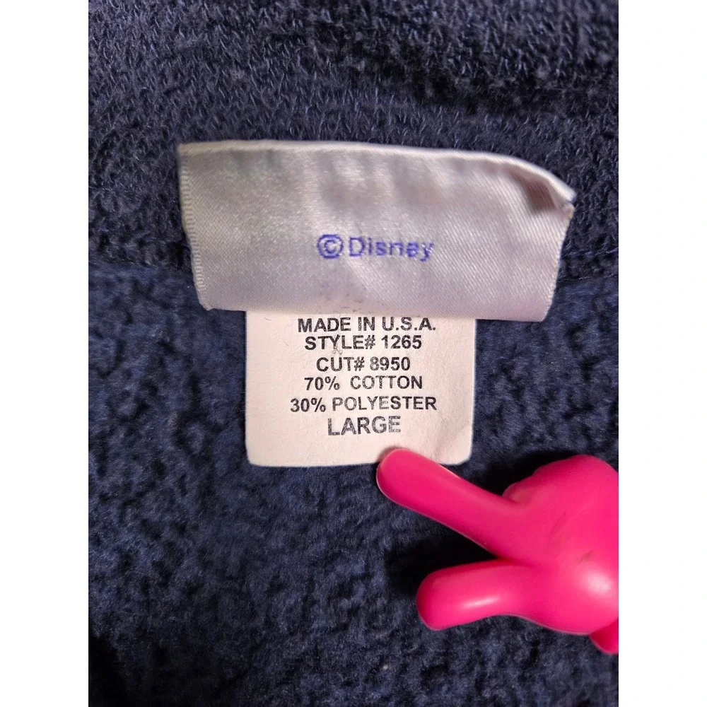 Vintage Y2K Disney California Adventure Fleece Pullover Large Navy Blue 2001 USA